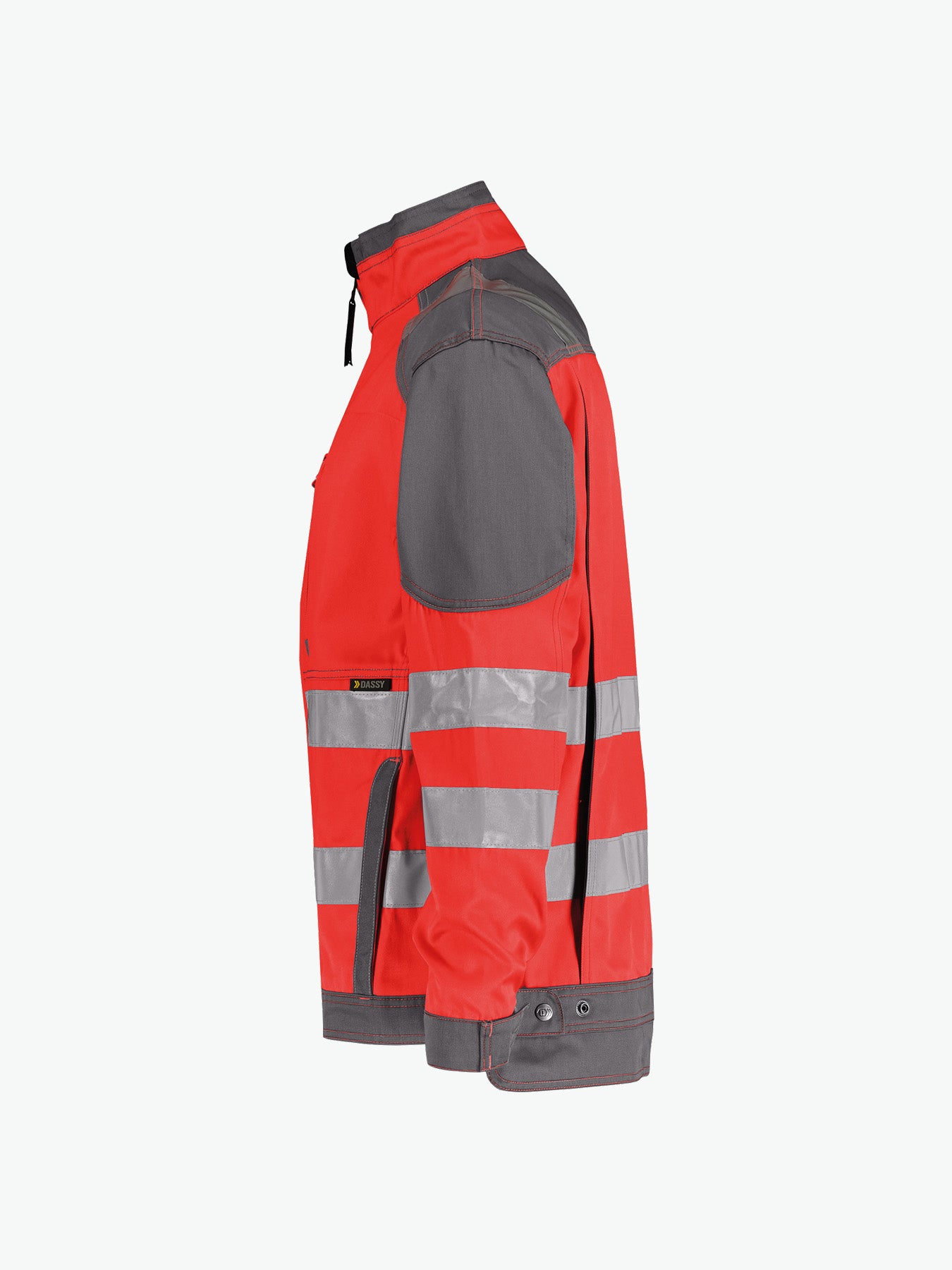 Dassy Orlando Hoge zichtbaarheidsvest - Fluorood/Cementgrijs Werkvest HiVis Dassy