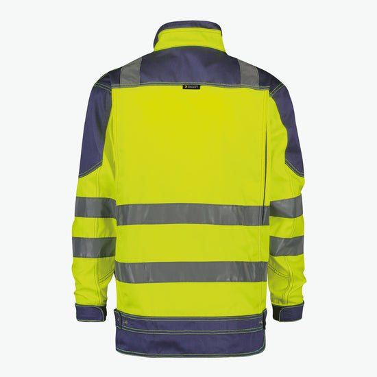 Dassy Orlando Hoge zichtbaarheidsvest - Fluogeel/Marineblauw Werkjas Hivis Dassy