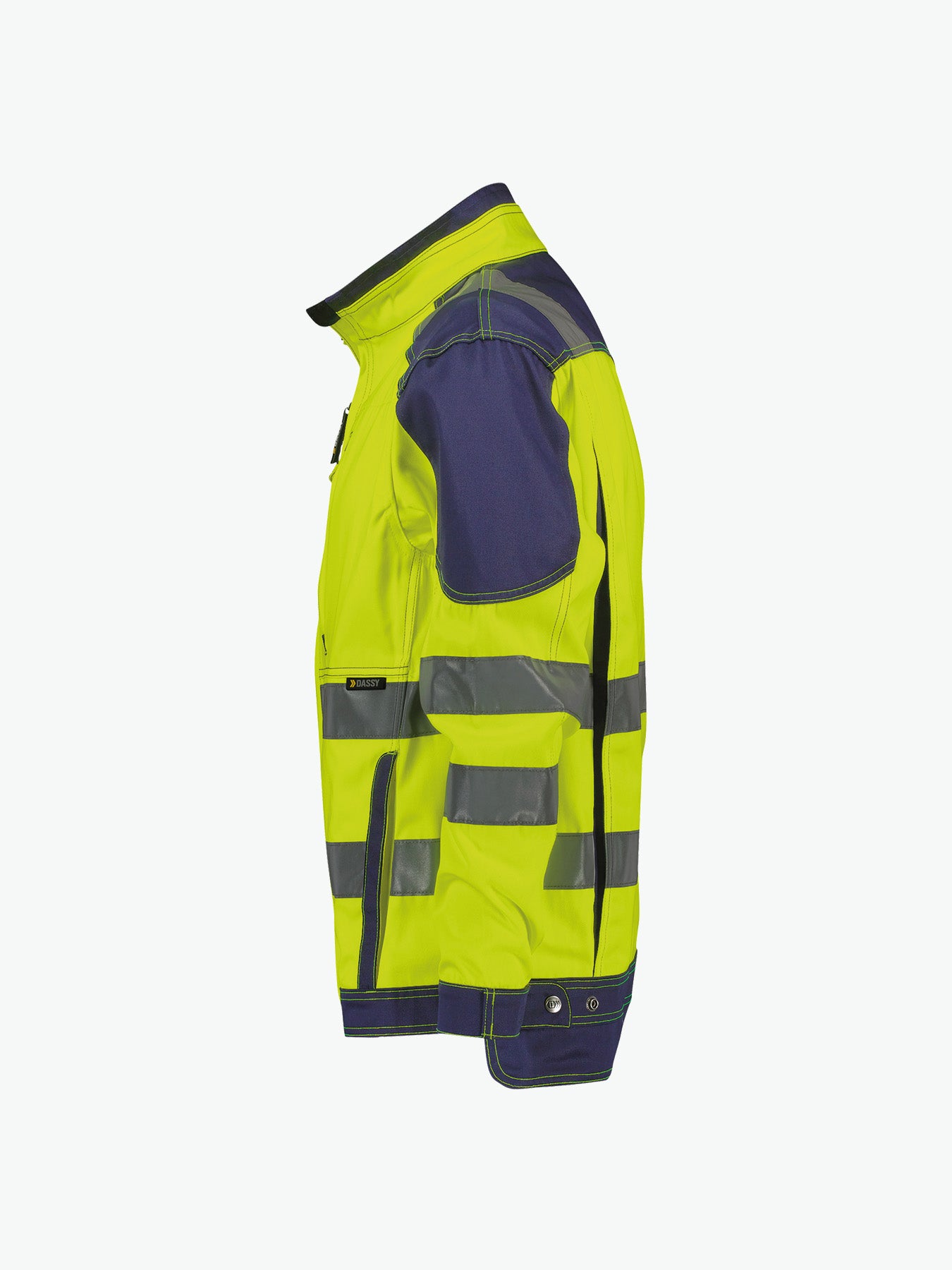 Dassy Orlando Hoge zichtbaarheidsvest - Fluogeel/Marineblauw Werkjas Hivis Dassy