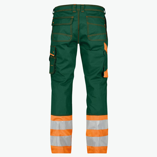 Dassy Phoenix Hogezichtbaarheidsbroek - Flessengroen/Fluo-Oranje Werkbroek HiVis Dassy