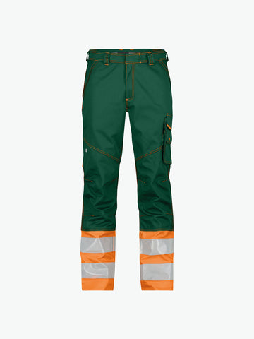 Dassy Phoenix Hogezichtbaarheidsbroek - Flessengroen/Fluo-Oranje Werkbroek HiVis Dassy