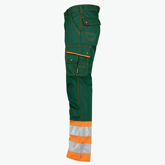Dassy Phoenix Hogezichtbaarheidsbroek - Flessengroen/Fluo-Oranje Werkbroek HiVis Dassy