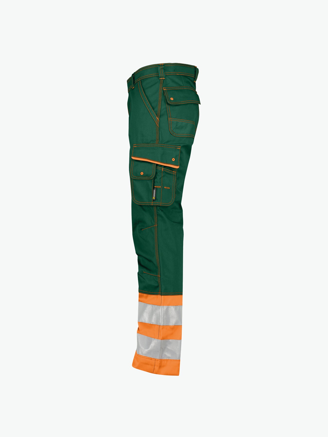 Dassy Phoenix Hogezichtbaarheidsbroek - Flessengroen/Fluo-Oranje Werkbroek HiVis Dassy
