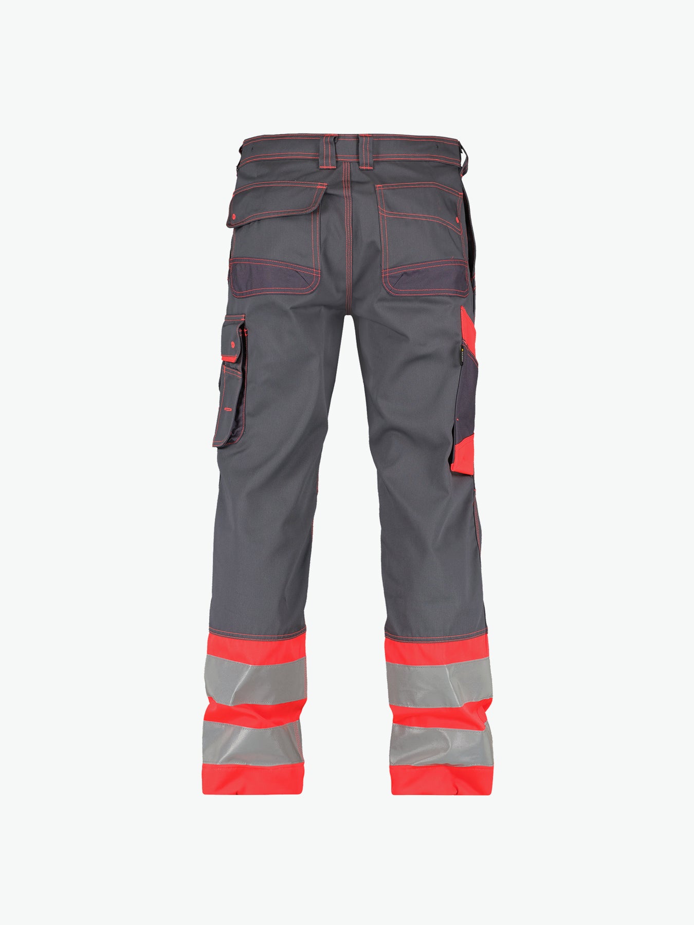 Dassy Phoenix Hogezichtbaarheidsbroek - Cementgrijs/Fluorood Werkbroek HiVis Dassy
