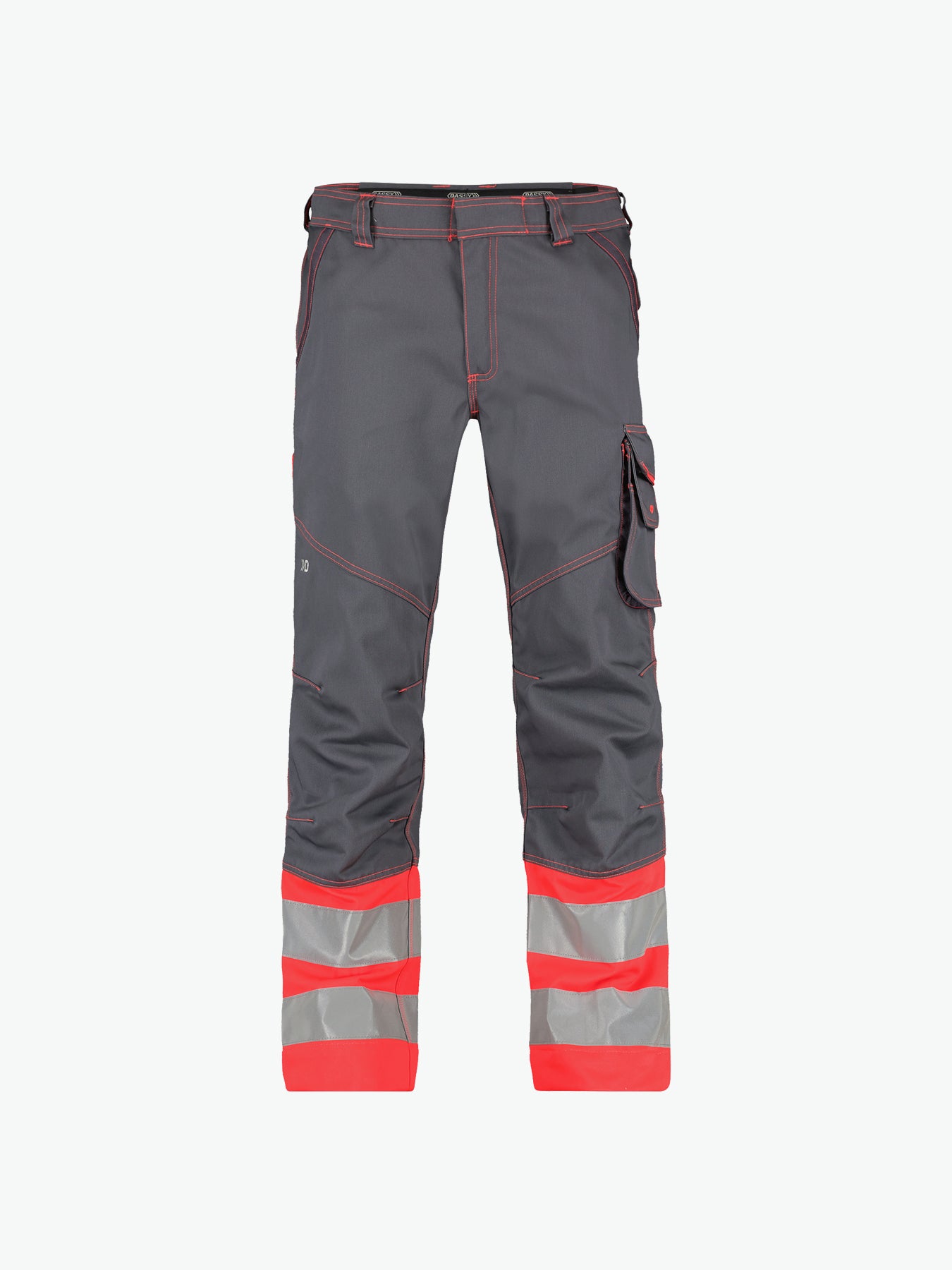 Dassy Phoenix Hogezichtbaarheidsbroek - Cementgrijs/Fluorood Werkbroek HiVis Dassy