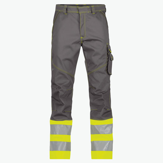 Dassy Phoenix Hogezichtbaarheidsbroek - Cementgrijs/Fluogeel Werkbroek HiVis Dassy