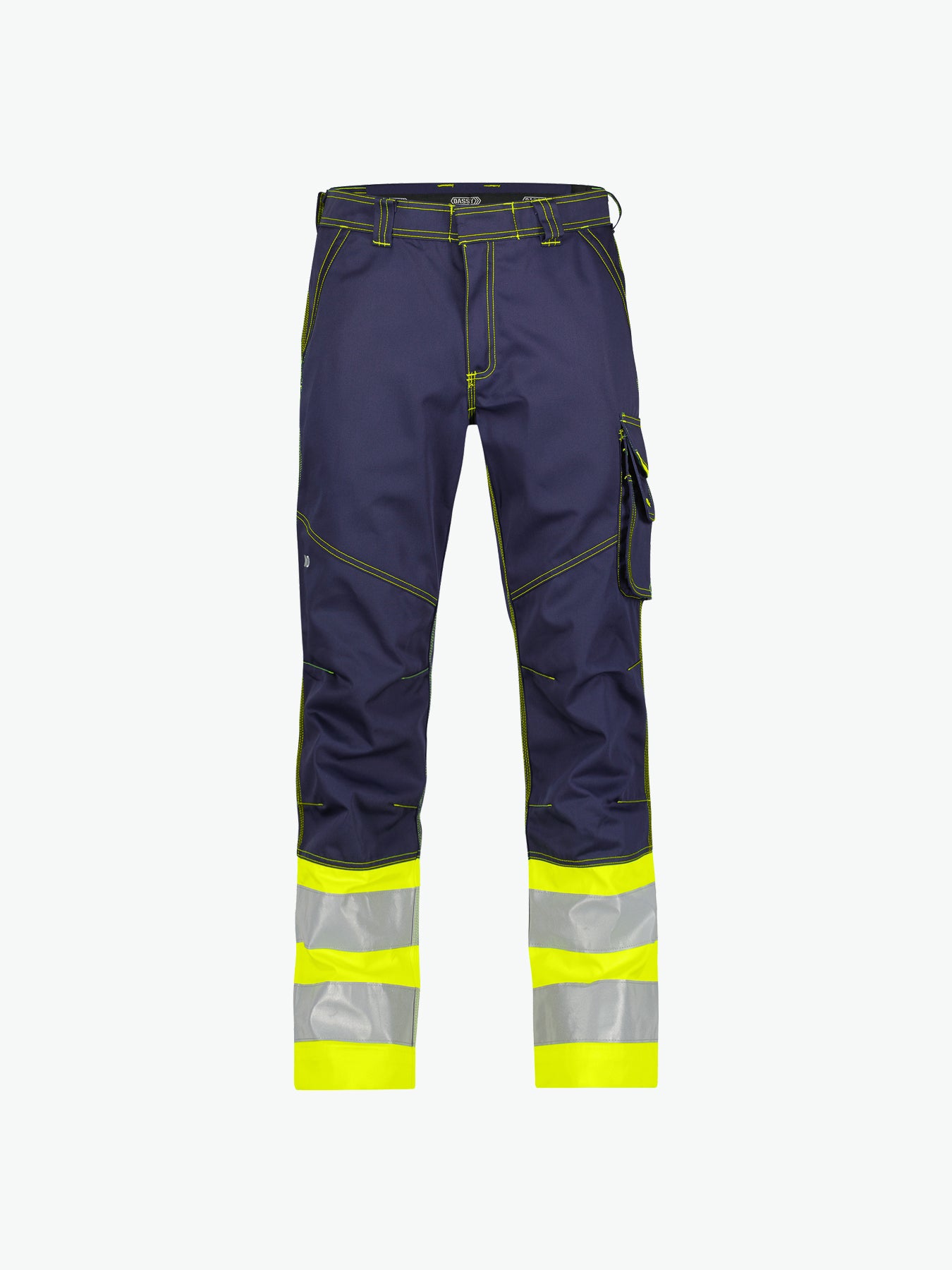 Dassy Phoenix Hogezichtbaarheidsbroek - Marineblauw/Fluogeel Werkbroek HiVis Dassy