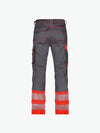 Dassy Princeton Stretch hogezichtbaarheidsbroek - Cementgrijs/Fluorood Werkbroek HiVis Dassy