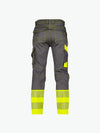 Dassy Princeton Stretch hogezichtbaarheidsbroek - Cementgrijs/Fluogeel Werkbroek HiVis Dassy