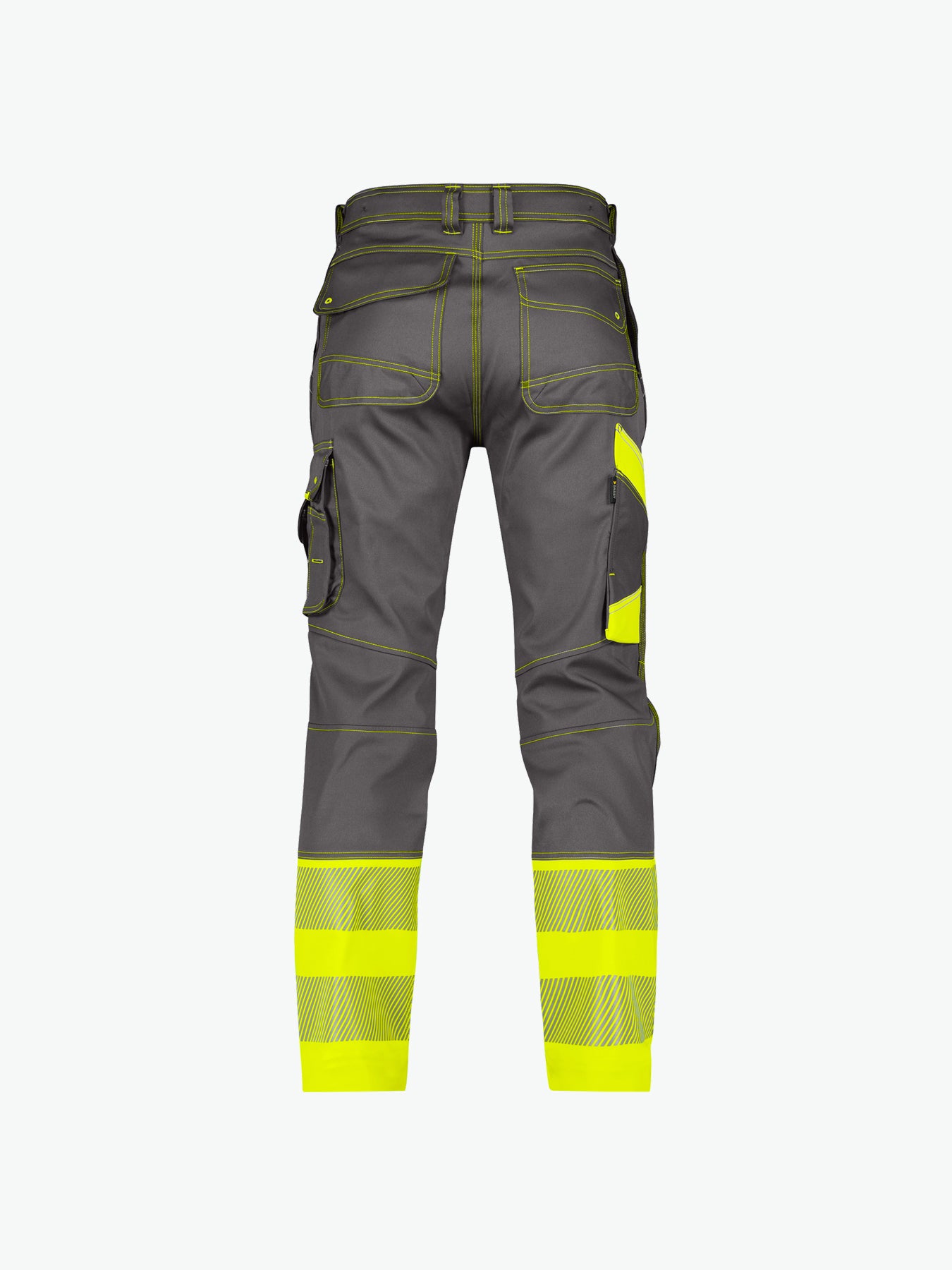 Dassy Princeton Stretch hogezichtbaarheidsbroek - Cementgrijs/Fluogeel Werkbroek HiVis Dassy