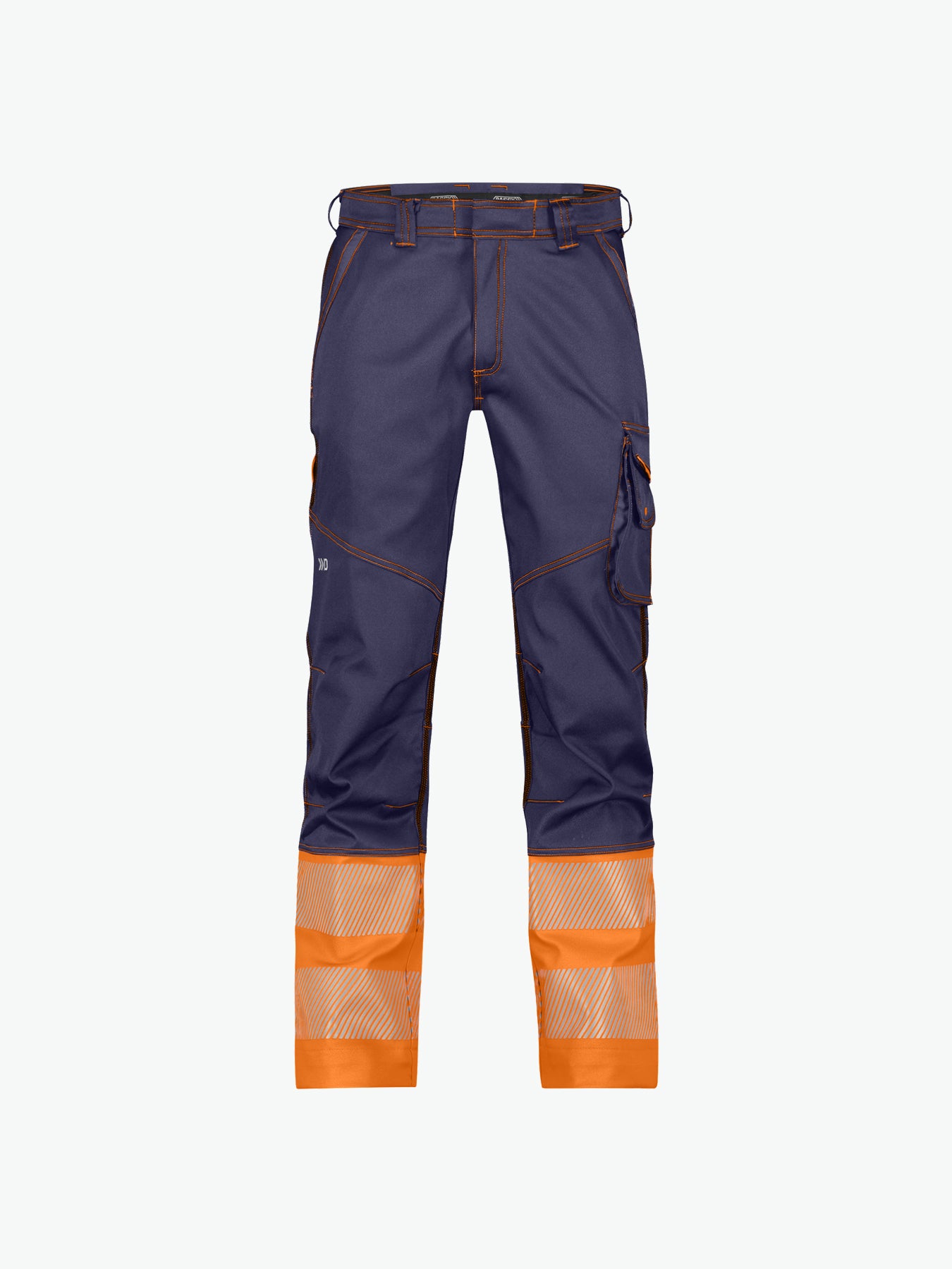 Dassy Princeton Stretch hogezichtbaarheidsbroek - Marineblauw/Fluo-Oranje Werkbroek HiVis Dassy