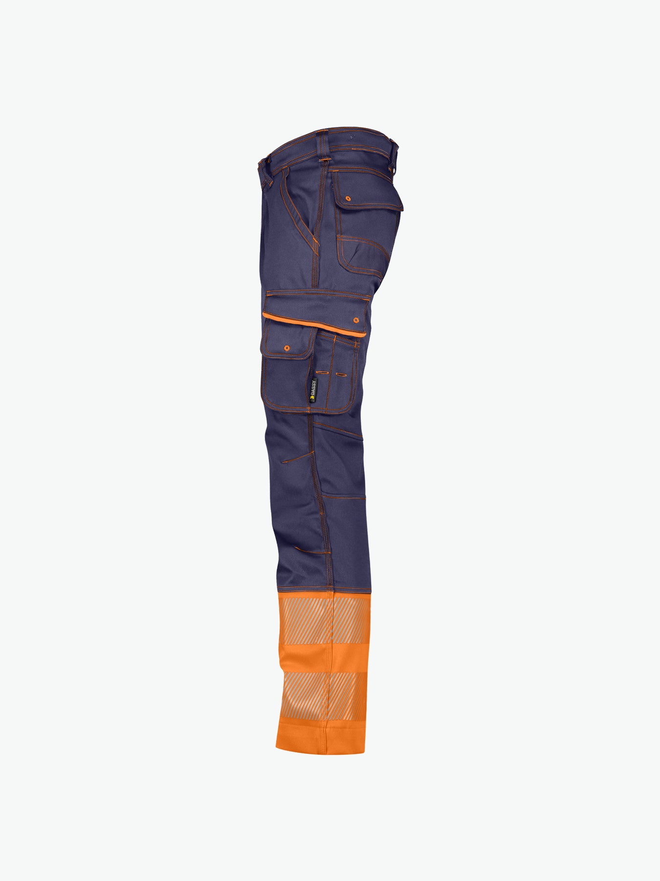 Dassy Princeton Stretch hogezichtbaarheidsbroek - Marineblauw/Fluo-Oranje Werkbroek HiVis Dassy