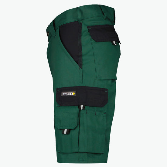 Dassy Roma Tweekleurige werkshort - Flessengroen/Zwart Korte Werkbroek Dassy