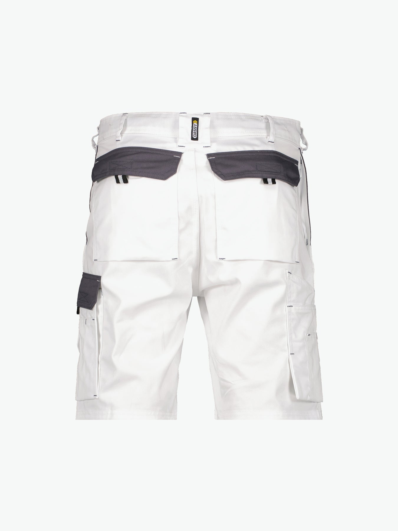 Dassy Roma Tweekleurige werkshort - Wit/Cementgrijs Korte Werkbroek Dassy