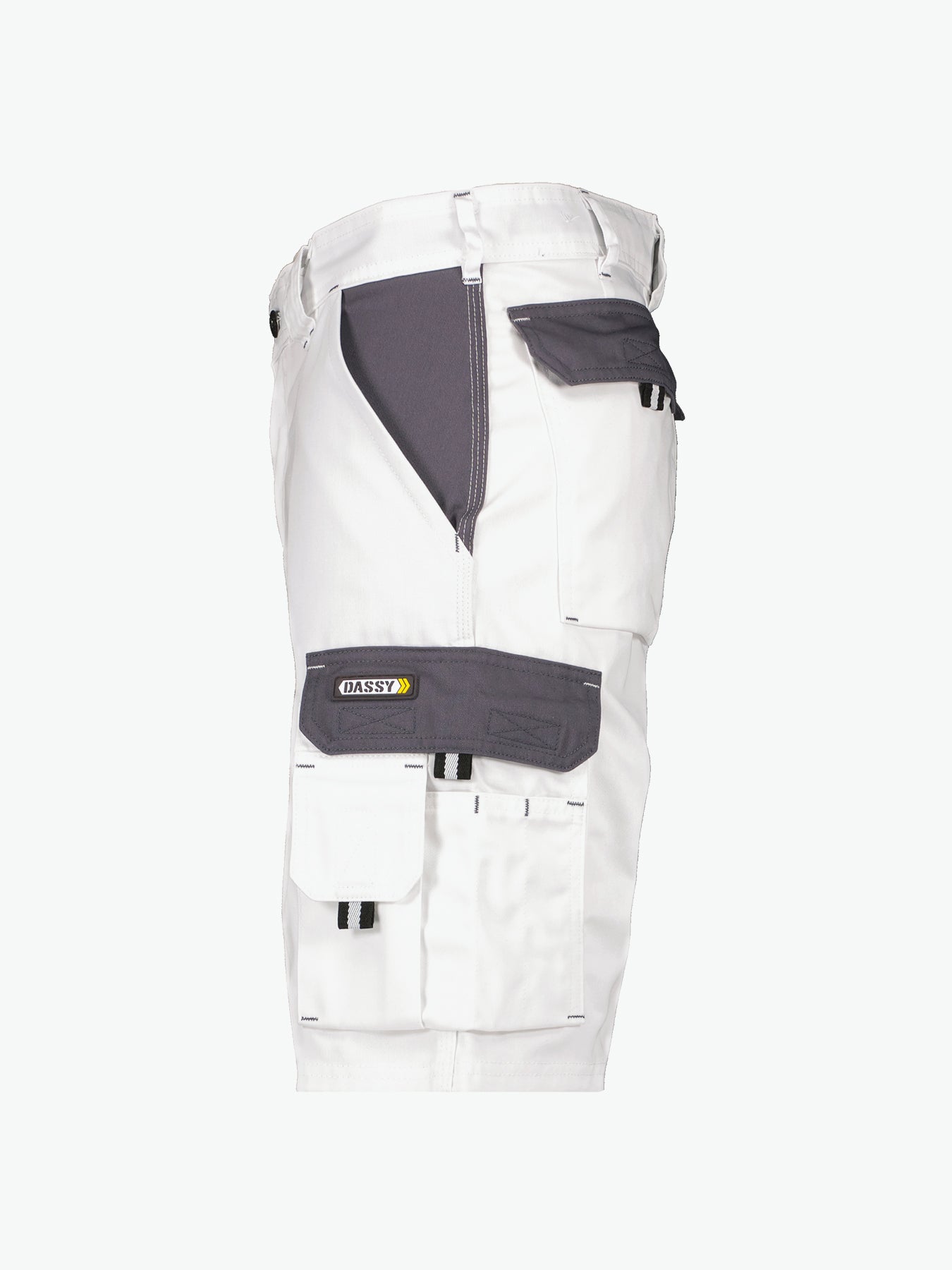 Dassy Roma Tweekleurige werkshort - Wit/Cementgrijs Korte Werkbroek Dassy