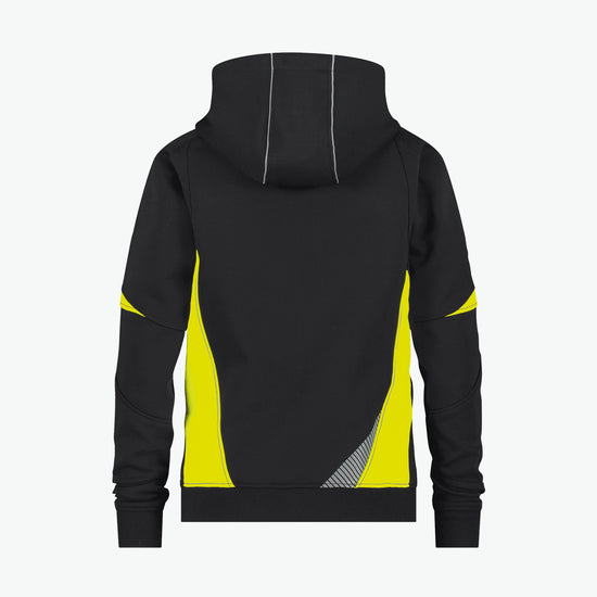 Dassy Santos Women Hoodie voor dames - Zwart/Fluogeel Werkhoodie Dames Dassy