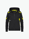 Dassy Santos Women Hoodie voor dames - Zwart/Fluogeel Werkhoodie Dames Dassy
