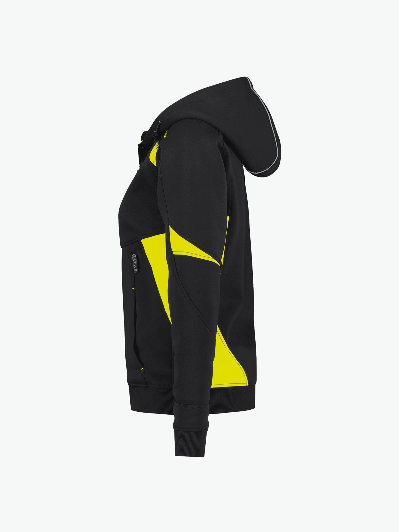 Dassy Santos Women Hoodie voor dames - Zwart/Fluogeel Werkhoodie Dames Dassy