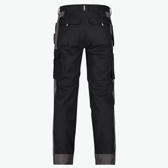 Dassy Seattle Tweekleurige holsterzakkenbroek met kniezakken - Zwart/Cementgrijs Werkbroek Dassy