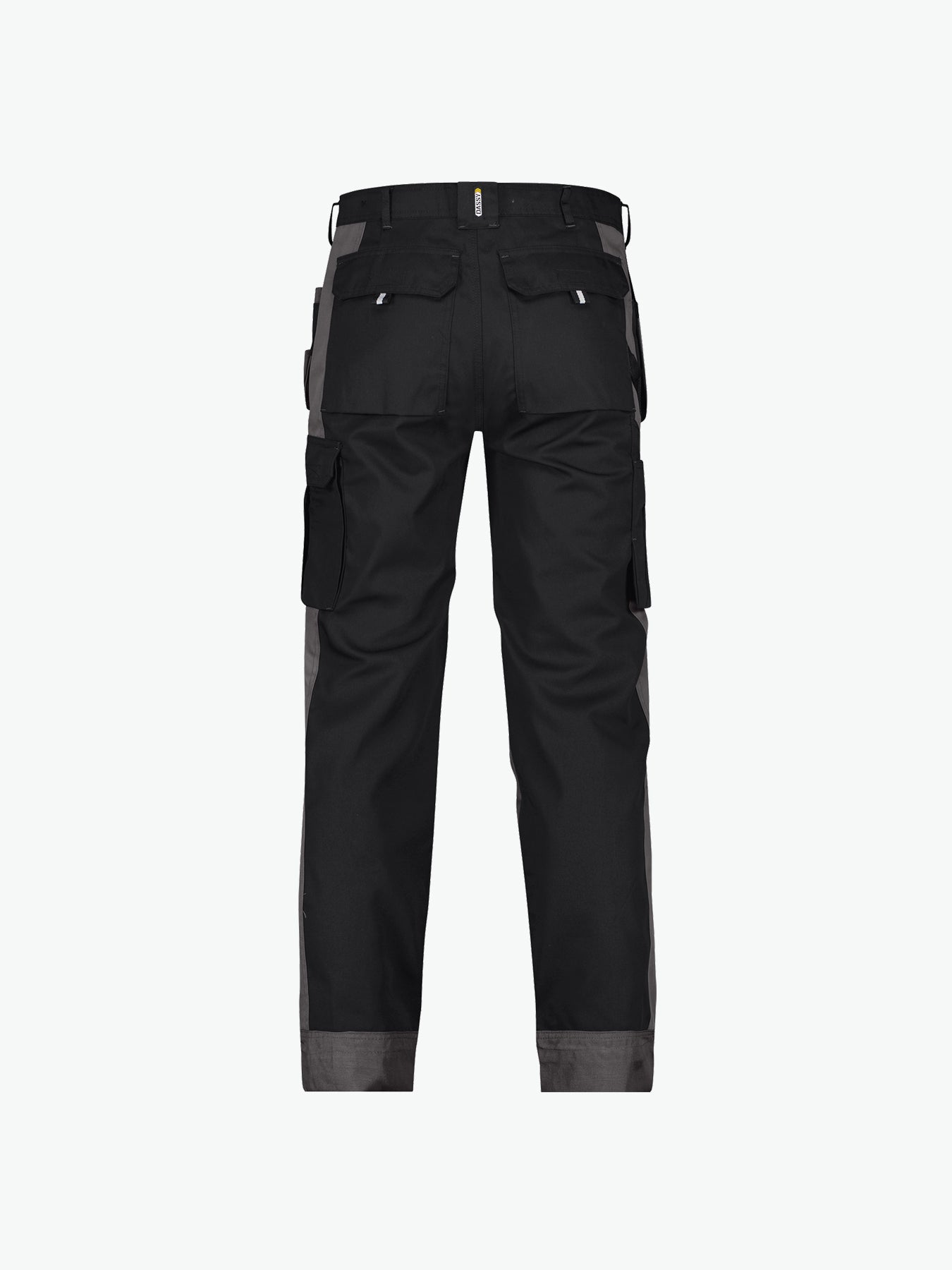 Dassy Seattle Tweekleurige holsterzakkenbroek met kniezakken - Zwart/Cementgrijs Werkbroek Dassy