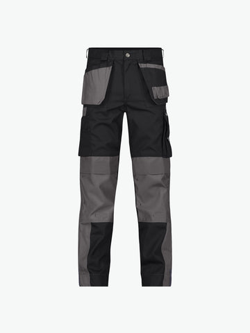 Dassy Seattle Tweekleurige holsterzakkenbroek met kniezakken - Zwart/Cementgrijs Werkbroek Dassy
