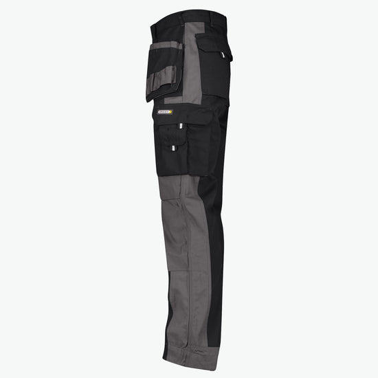 Dassy Seattle Tweekleurige holsterzakkenbroek met kniezakken - Zwart/Cementgrijs Werkbroek Dassy