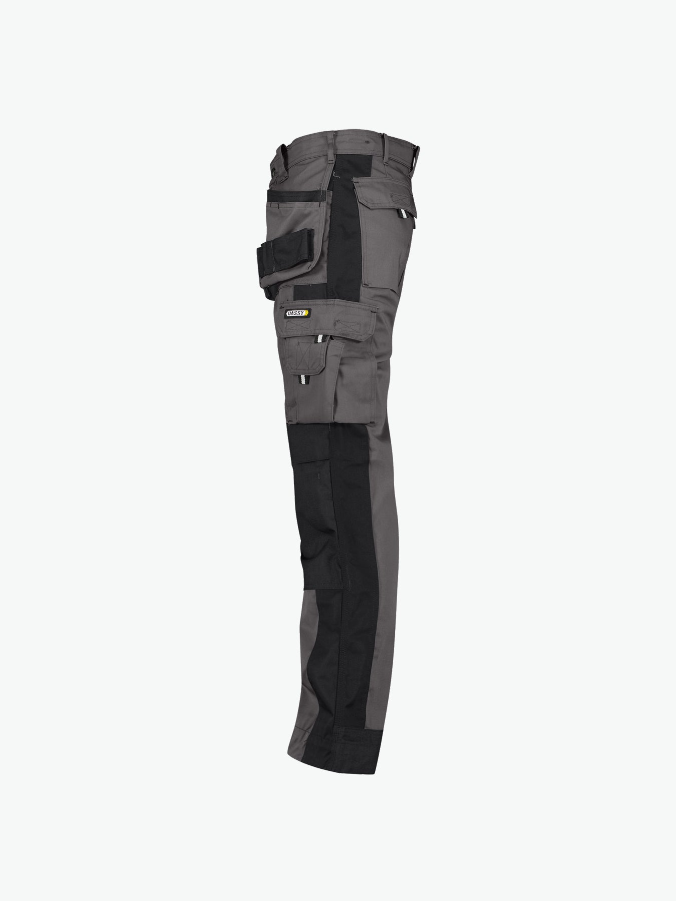 Dassy Seattle Tweekleurige holsterzakkenbroek met kniezakken - Cementgrijs/Zwart Werkbroek Dassy