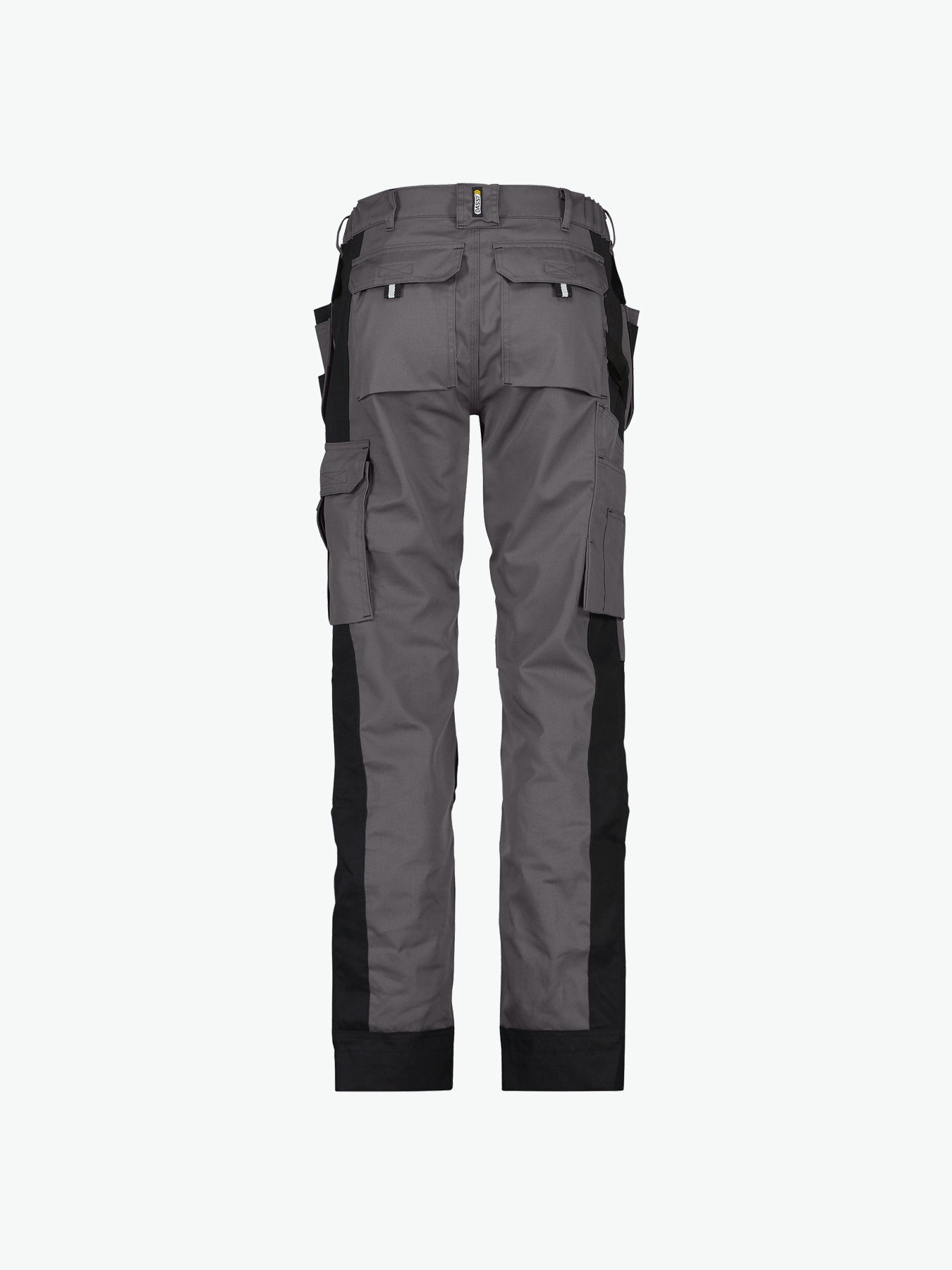 Dassy Seattle Women Tweekleurige holsterzakkenbroek met kniezakken voor dames - Cementgrijs/Zwart Werkbroek Dames Dassy