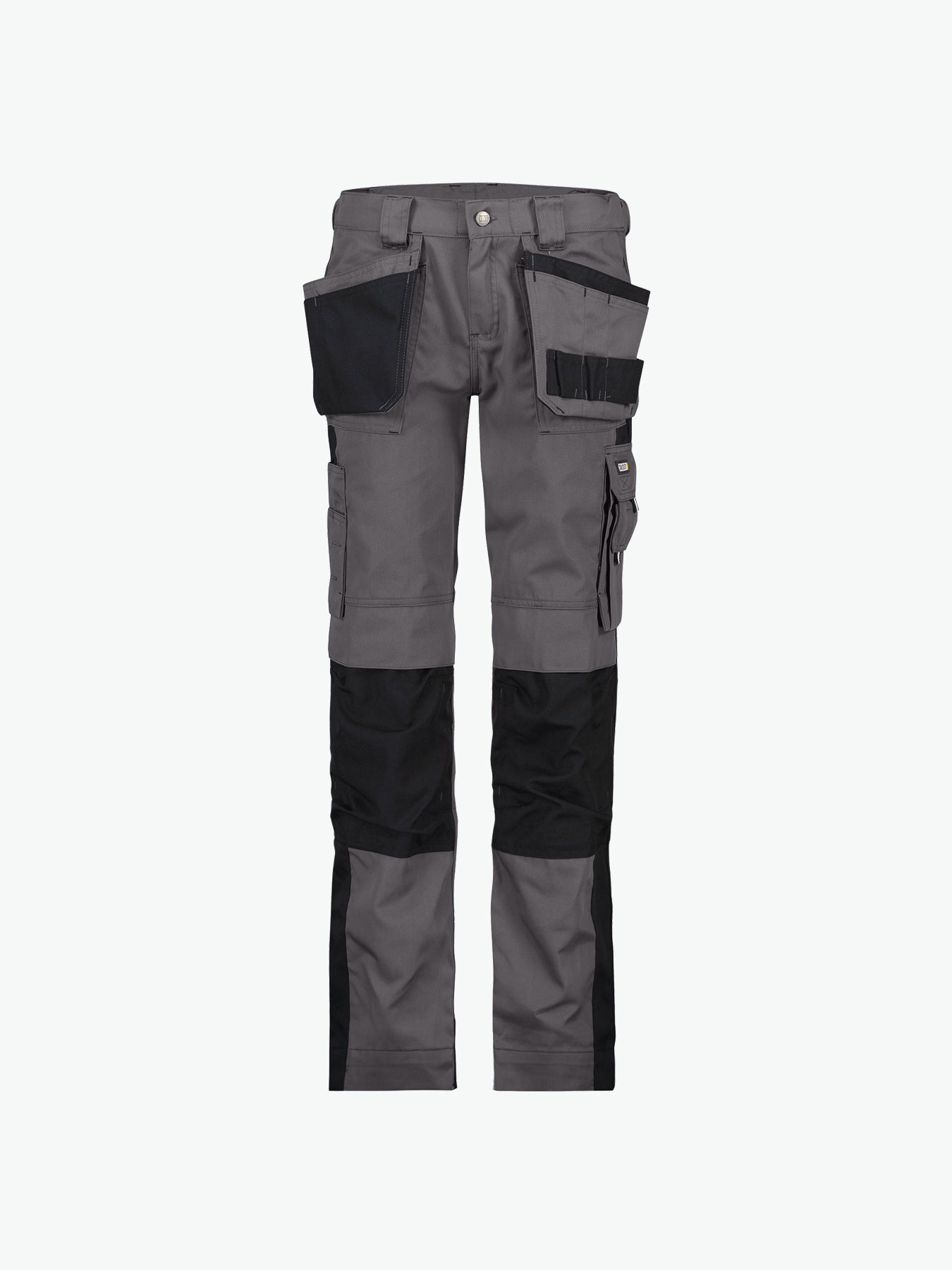 Dassy Seattle Women Tweekleurige holsterzakkenbroek met kniezakken voor dames - Cementgrijs/Zwart Werkbroek Dames Dassy