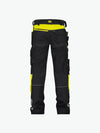 Dassy Shanghai Holsterzakkenbroek met stretch en kniezakken - Zwart/Fluogeel Werkbroek Dassy