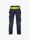 Dassy Shanghai Holsterzakkenbroek met stretch en kniezakken - Nachtblauw/Fluogeel Werkbroek Dassy