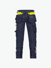 Dassy Shanghai Holsterzakkenbroek met stretch en kniezakken - Nachtblauw/Fluogeel Werkbroek Dassy