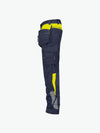 Dassy Shanghai Holsterzakkenbroek met stretch en kniezakken - Nachtblauw/Fluogeel Werkbroek Dassy