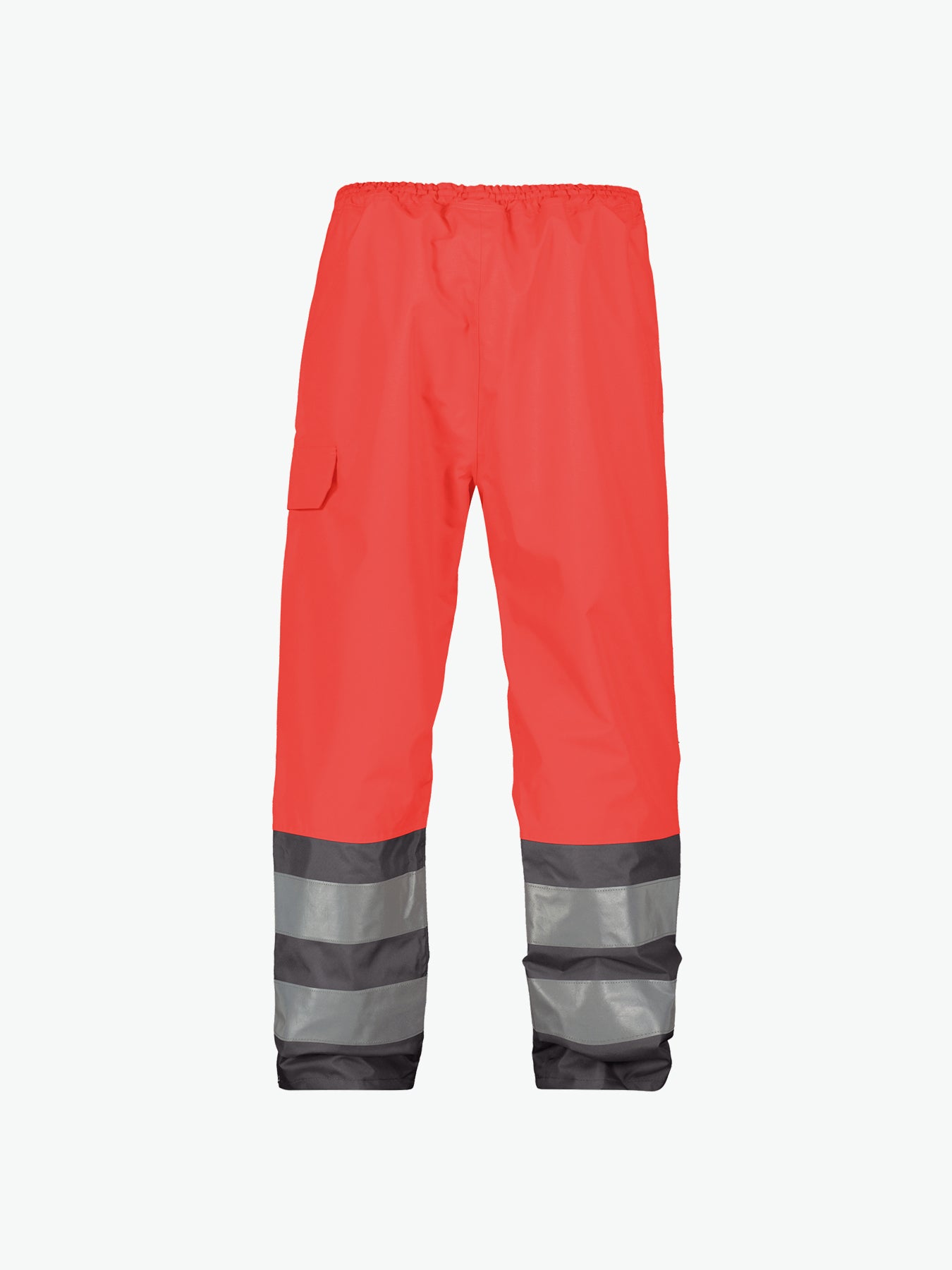 Dassy Sola Hogezichtbaarheidsregenbroek - Fluorood/Cementgrijs Werkbroek HiVis Dassy