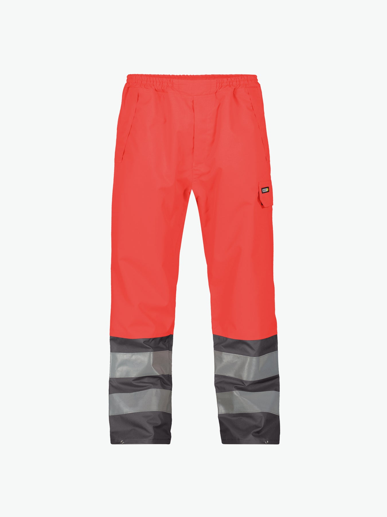 Dassy Sola Hogezichtbaarheidsregenbroek - Fluorood/Cementgrijs Werkbroek HiVis Dassy