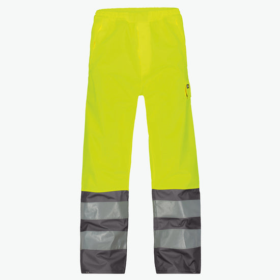 Dassy Sola Hogezichtbaarheidsregenbroek - Fluogeel/Cementgrijs Werkbroek HiVis Dassy