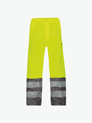 Dassy Sola Hogezichtbaarheidsregenbroek - Fluogeel/Cementgrijs Werkbroek HiVis Dassy