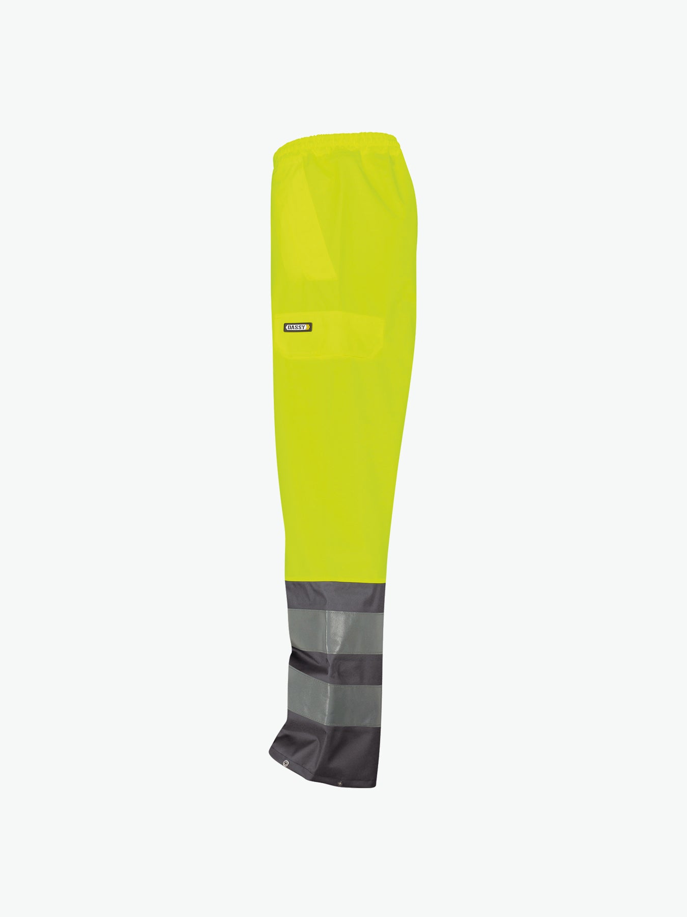 Dassy Sola Hogezichtbaarheidsregenbroek - Fluogeel/Cementgrijs Werkbroek HiVis Dassy