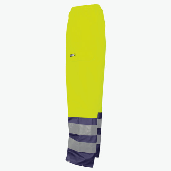 Dassy Sola Hogezichtbaarheidsregenbroek - Fluogeel/Marineblauw Werkbroek HiVis Dassy