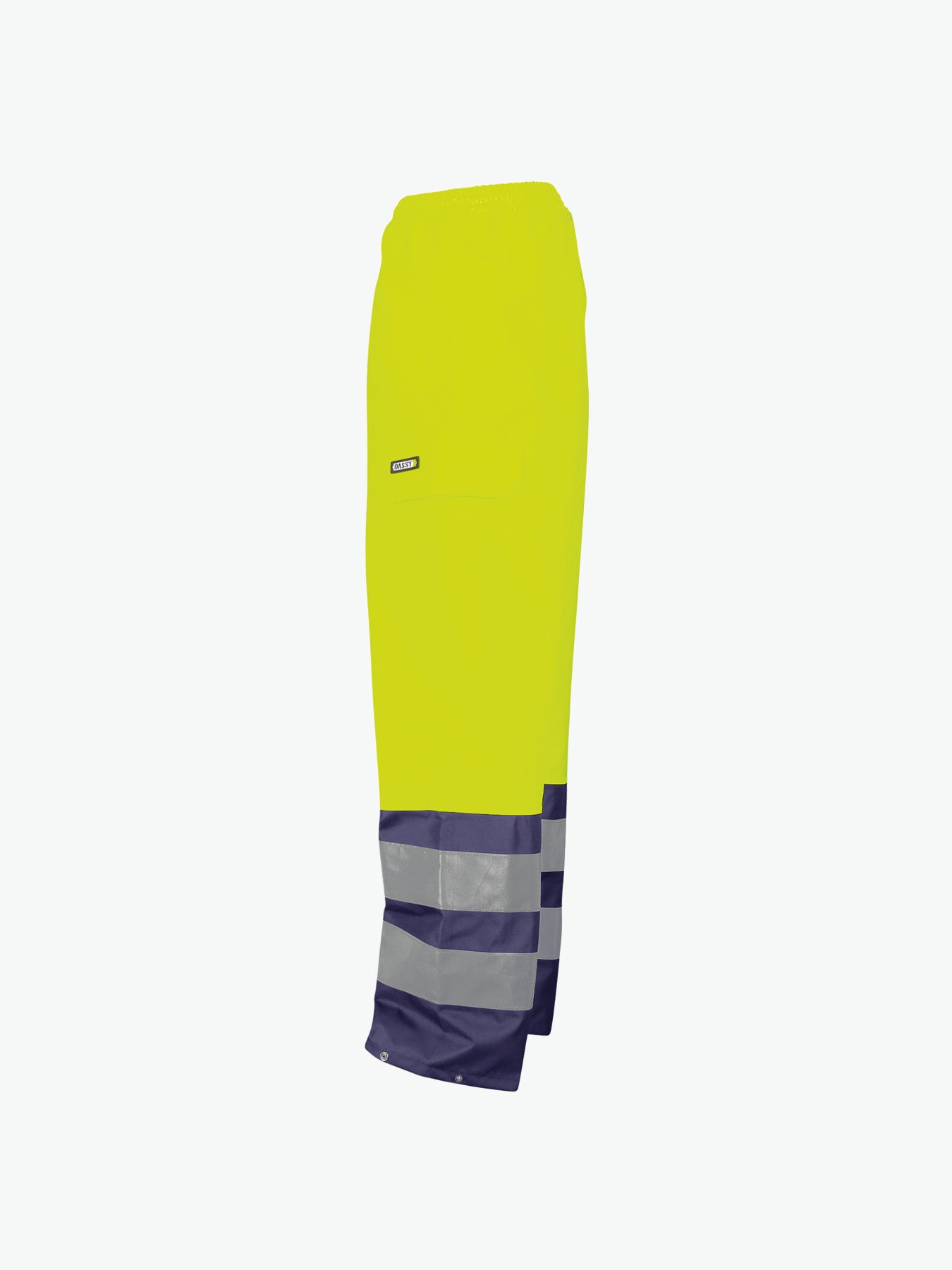 Dassy Sola Hogezichtbaarheidsregenbroek - Fluogeel/Marineblauw Werkbroek HiVis Dassy