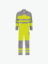 Dassy Spencer Multinorm hogezichtbaarheidsoverall met kniezakken - Fluogeel/Grafietgrijs Werkbroek HiVis Dassy