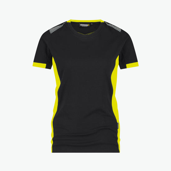 Dassy Tampico Women T-shirt voor dames - Zwart/Fluogeel Werkshirt Dames Dassy