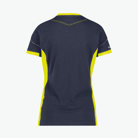 Dassy Tampico Women T-shirt voor dames - Nachtblauw/Fluogeel Werkshirt Dames Dassy