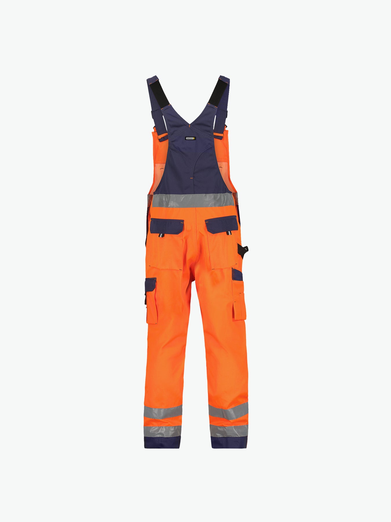Dassy Toulouse Hogezichtbaarheidsbretelbroek met kniezakken - Fluo-Oranje/Marineblauw Werkbroek HiVis Dassy