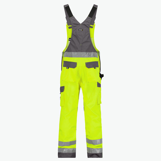 Dassy Toulouse Hogezichtbaarheidsbretelbroek met kniezakken - Fluogeel/Cementgrijs Werkbroek HiVis Dassy