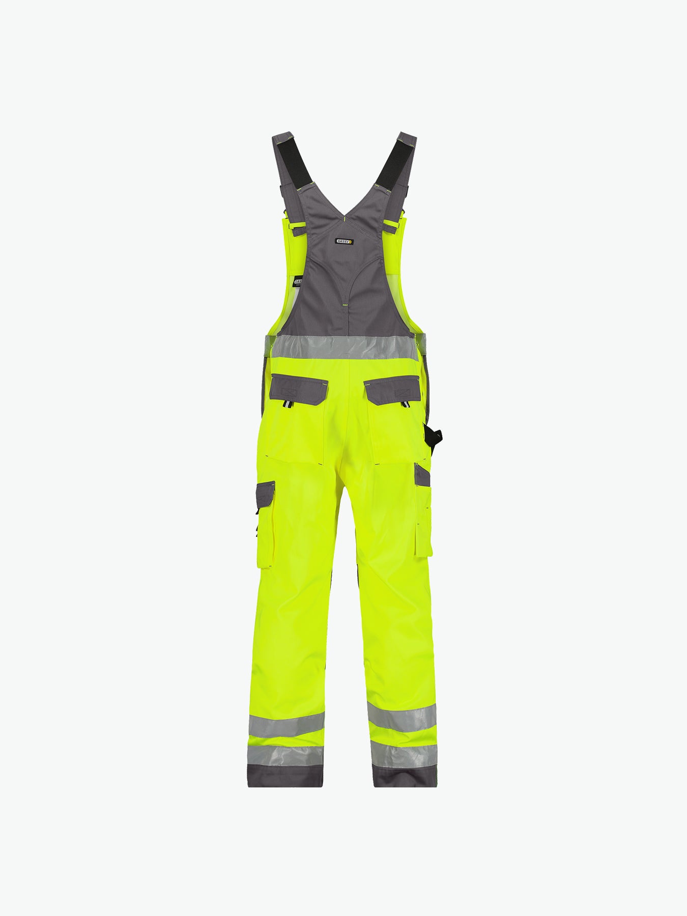 Dassy Toulouse Hogezichtbaarheidsbretelbroek met kniezakken - Fluogeel/Cementgrijs Werkbroek HiVis Dassy