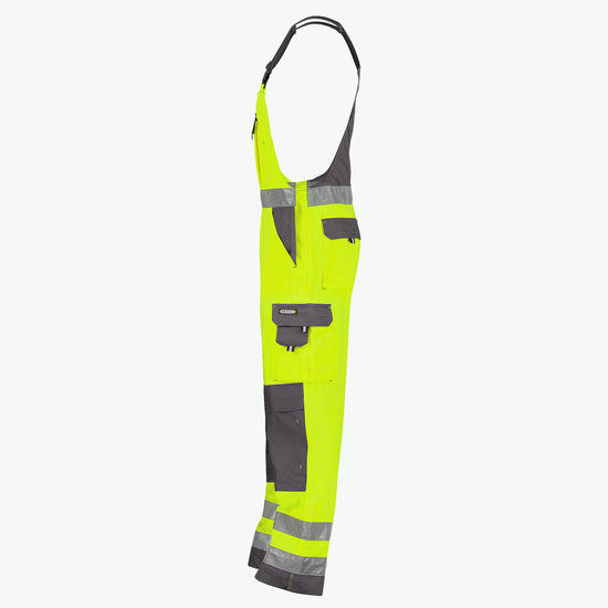 Dassy Toulouse Hogezichtbaarheidsbretelbroek met kniezakken - Fluogeel/Cementgrijs Werkbroek HiVis Dassy