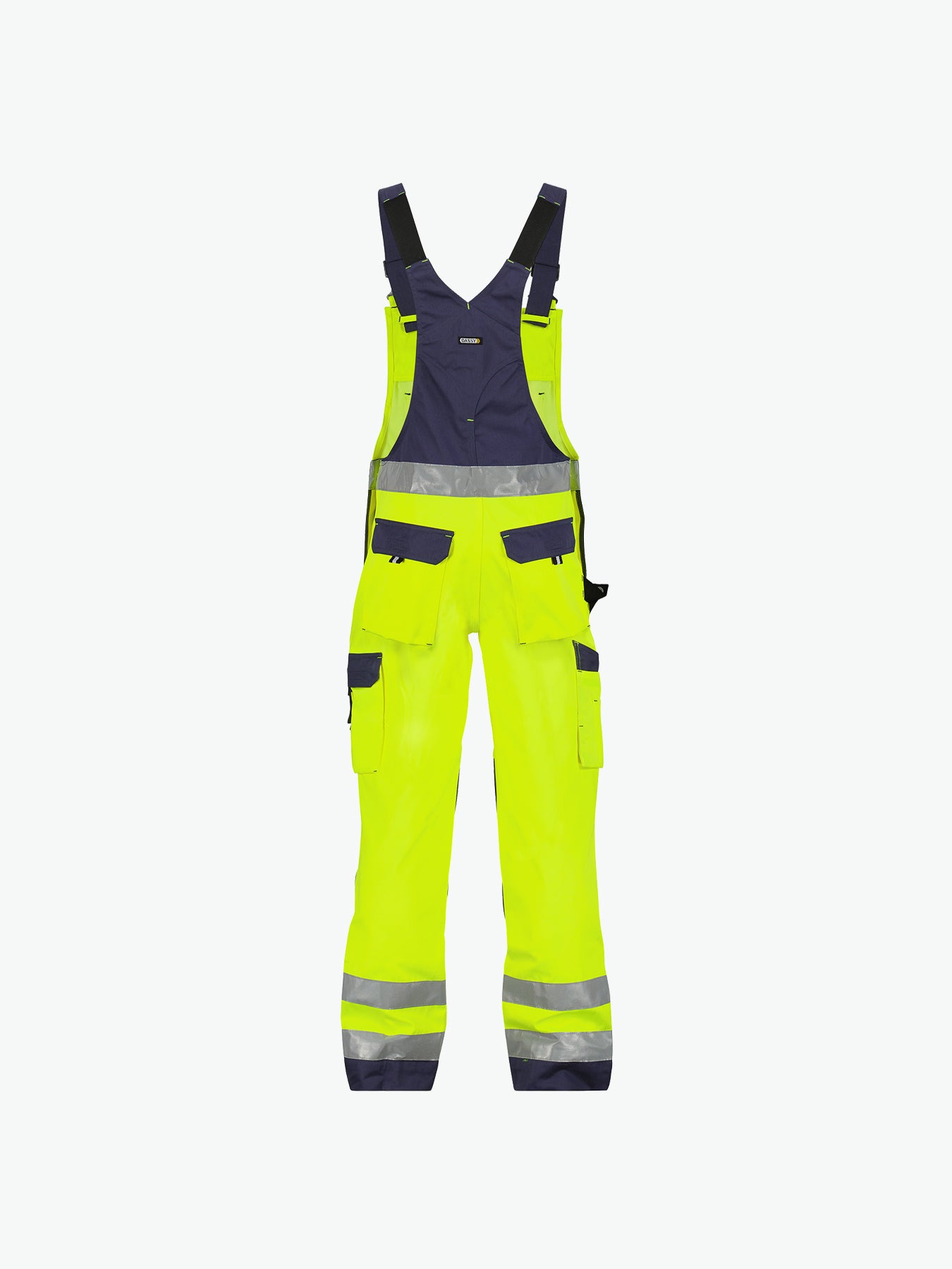 Dassy Toulouse Hogezichtbaarheidsbretelbroek met kniezakken - Fluogeel/Marineblauw Werkbroek HiVis Dassy