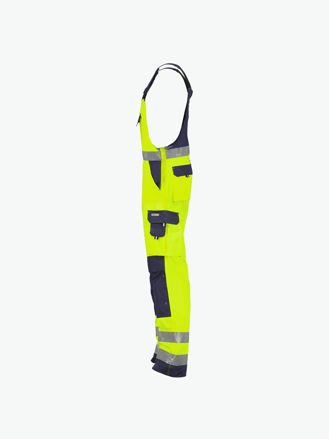 Dassy Toulouse Hogezichtbaarheidsbretelbroek met kniezakken - Fluogeel/Marineblauw Werkbroek HiVis Dassy