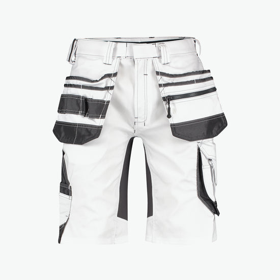 Dassy Trix Painters Schildersshort met stretch en holsterzakken - Wit/Antracietgrijs Korte Werkbroek Dassy